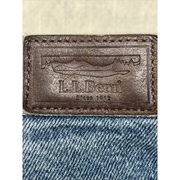 Vintage Lands' End Women's 16 Reg Tall Denim Jeans Red Fleece Lined High Rise - Picture 10 of 10